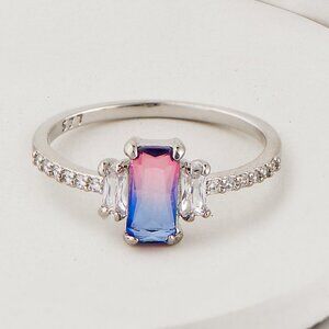 Dainty  Pink / Purple tourmaline gemstone ring, Charmed Aroma